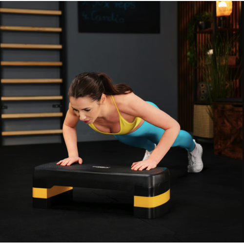 Степ платформа  Trex Sport TX-030AS 3-уровневая черно-желтая - фото №8